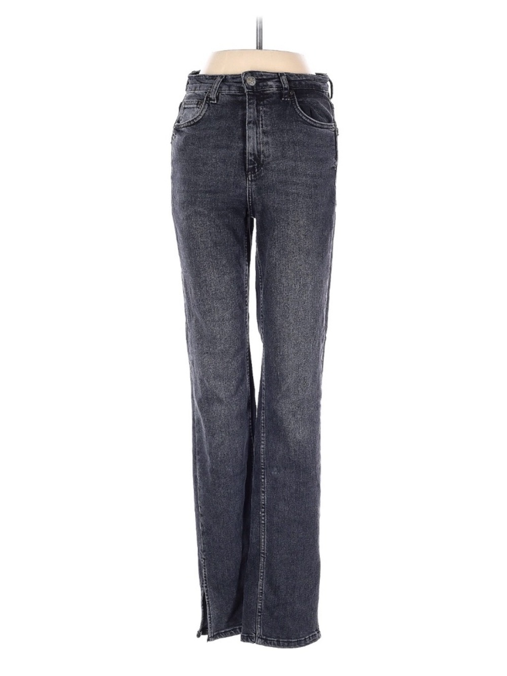 Zara High-Rise Flare Jeans - Washed Black